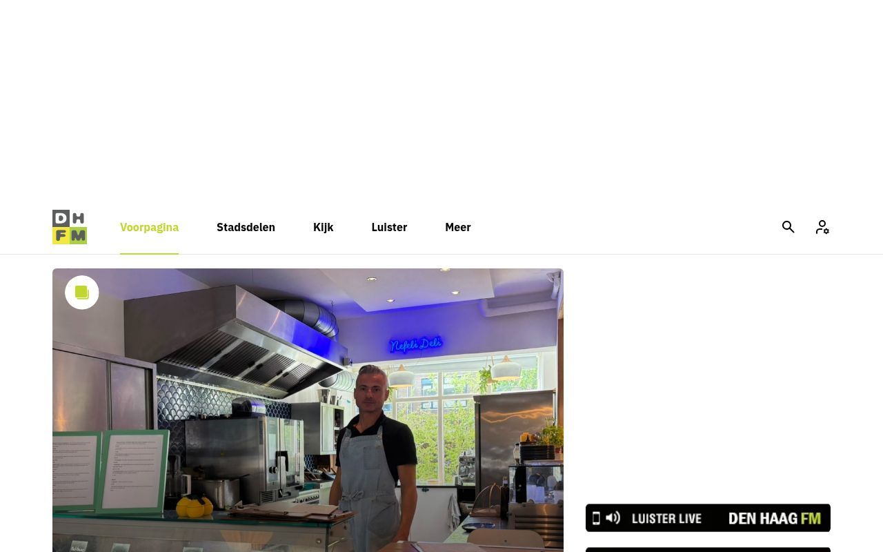 Homepage screenshot of denhaagfm.nl