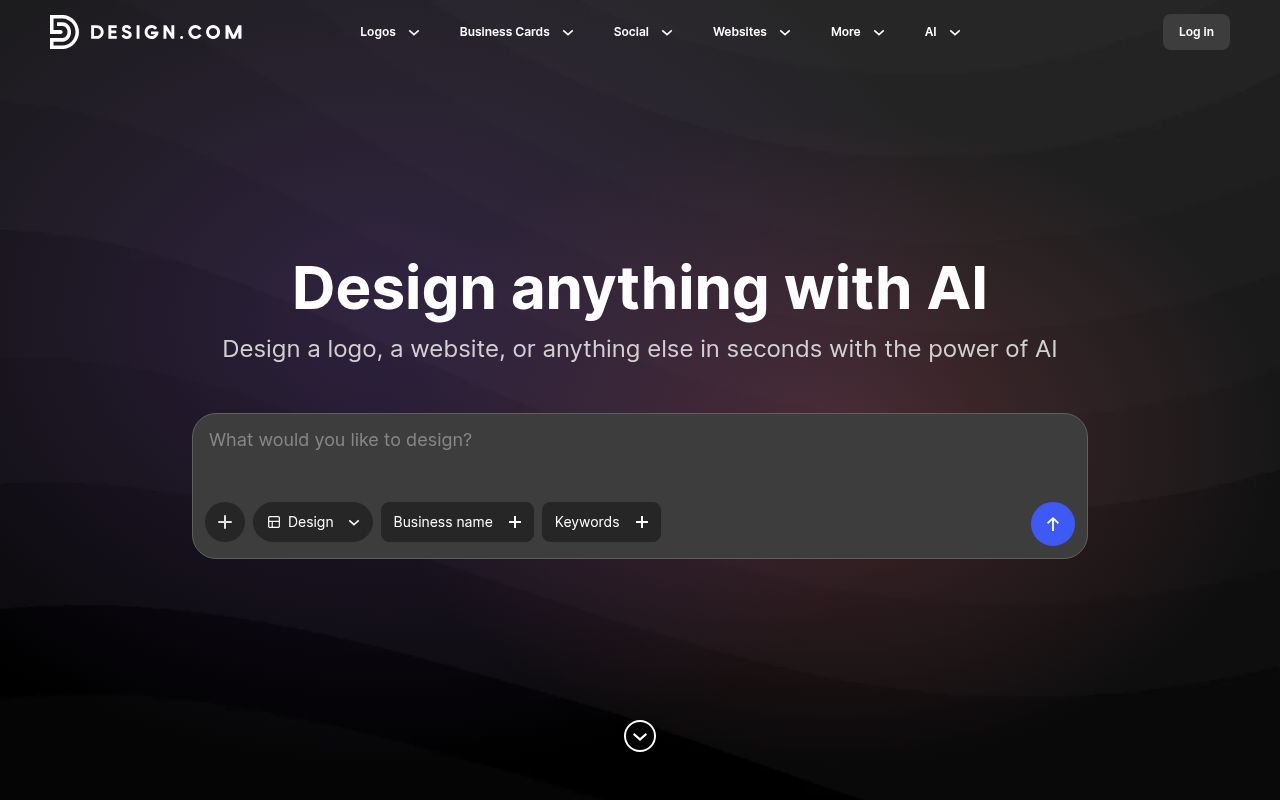 Homepage screenshot of design.com