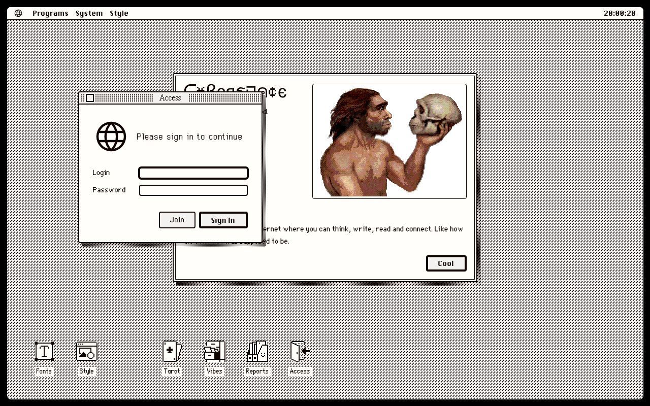 Homepage screenshot of desktop.cyberspace.online