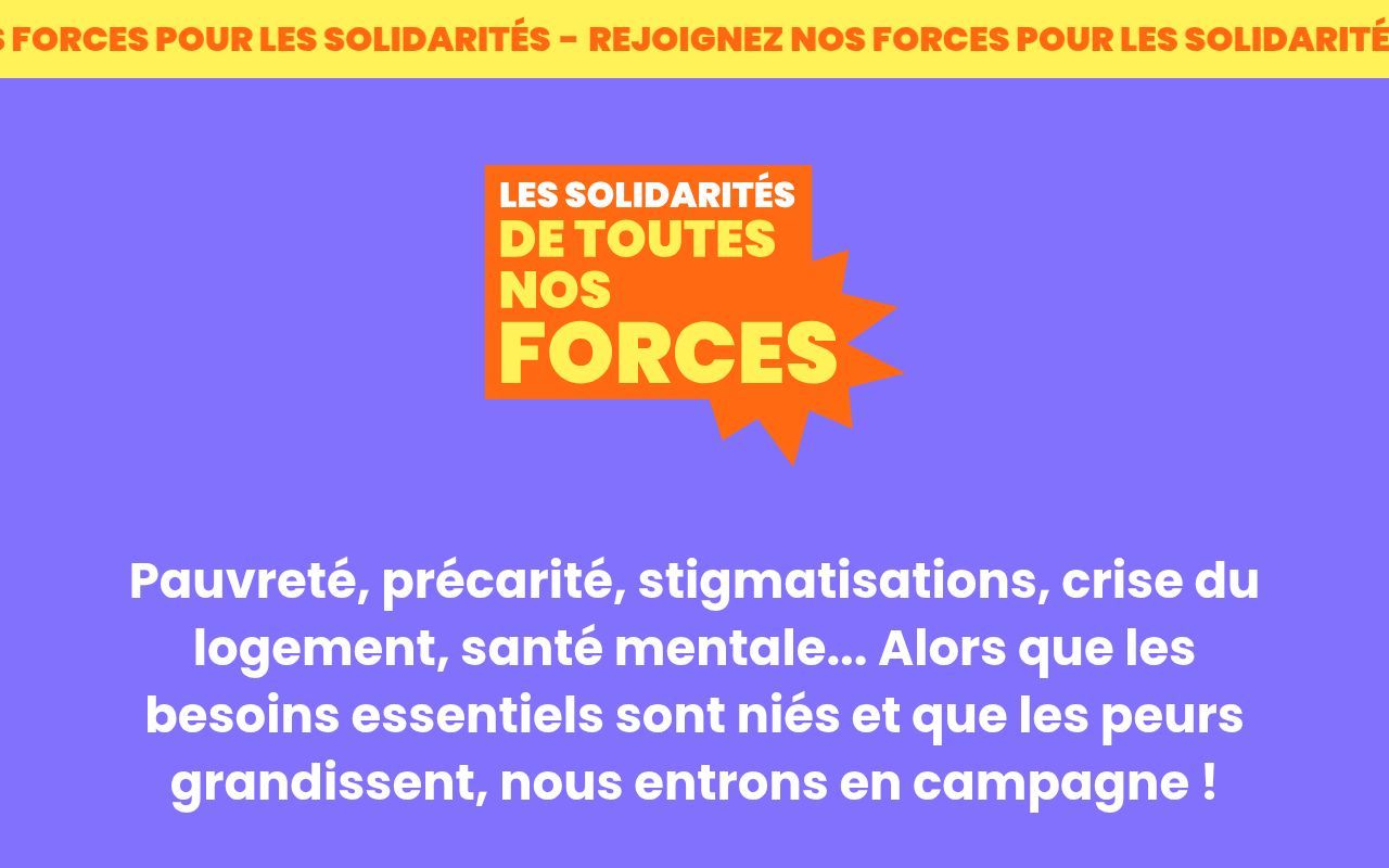 Homepage screenshot of detoutesnosforces.org