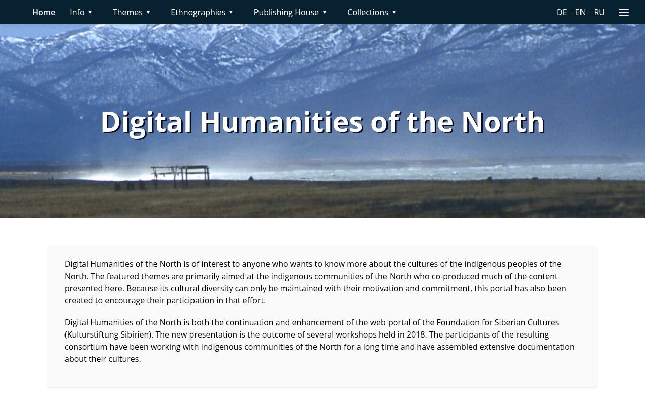 Homepage screenshot of dh-north.org