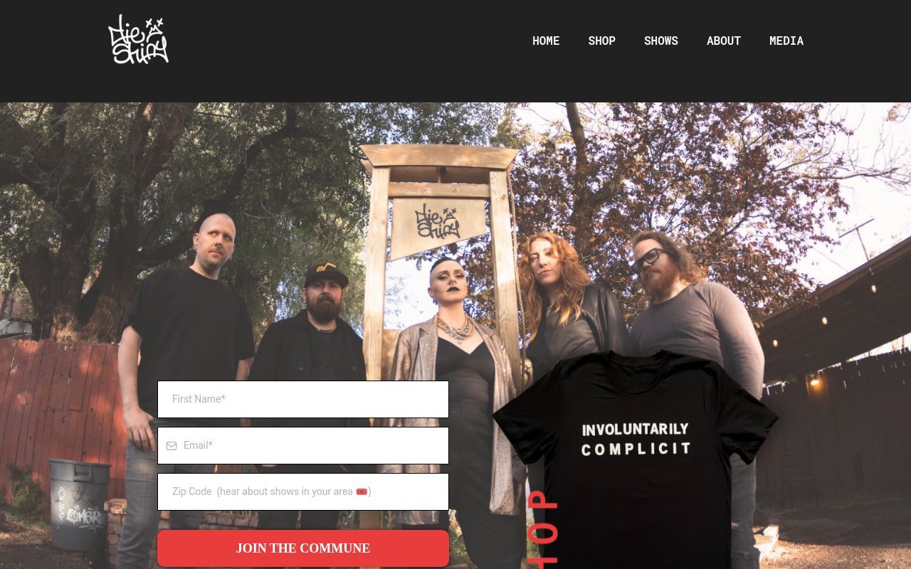 Homepage screenshot of dieshiny.com