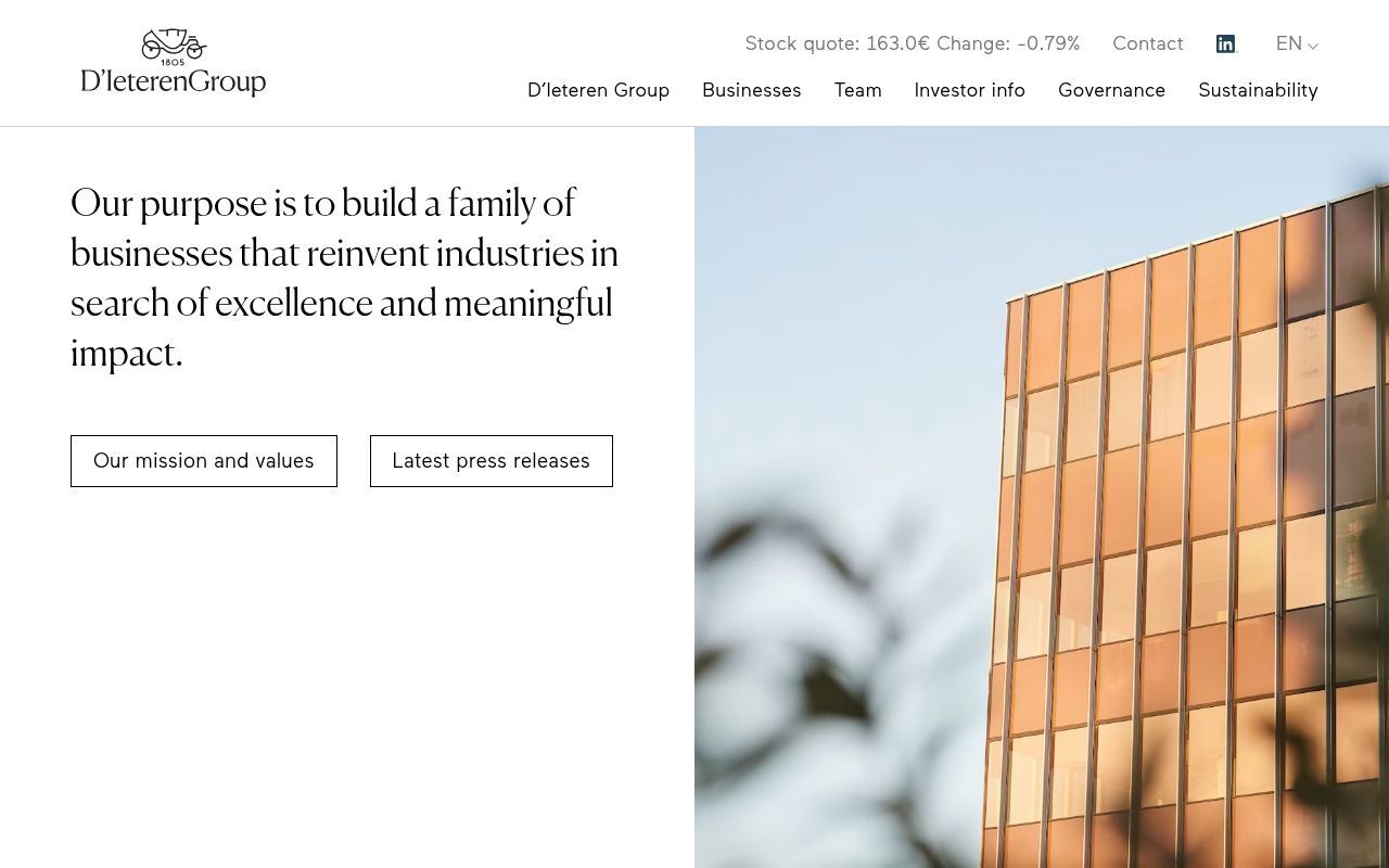 Homepage screenshot of dieterengroup.com