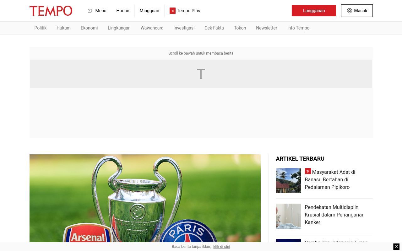 Homepage screenshot of difabel.tempo.co
