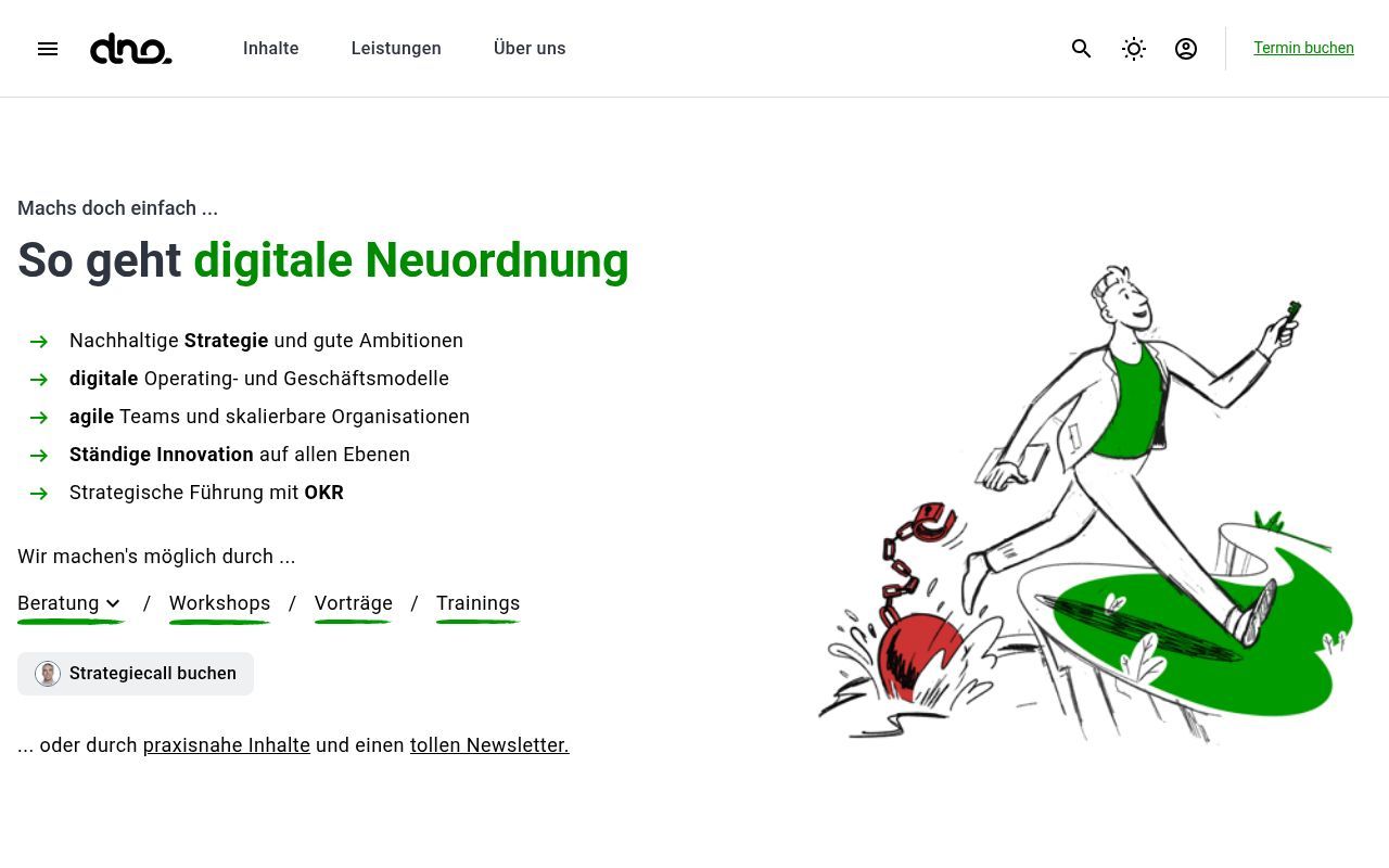 Homepage screenshot of digitaleneuordnung.de