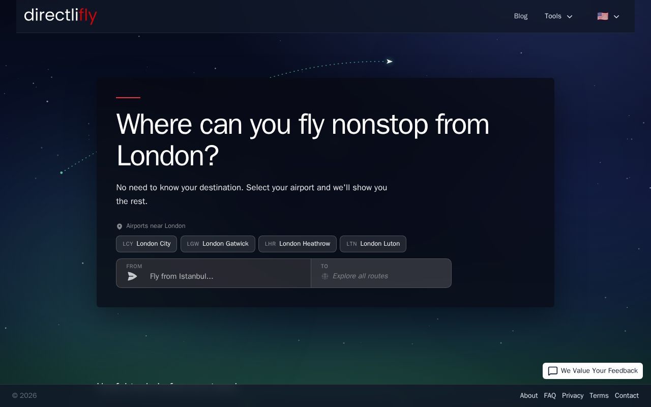 Homepage screenshot of directlifly.com