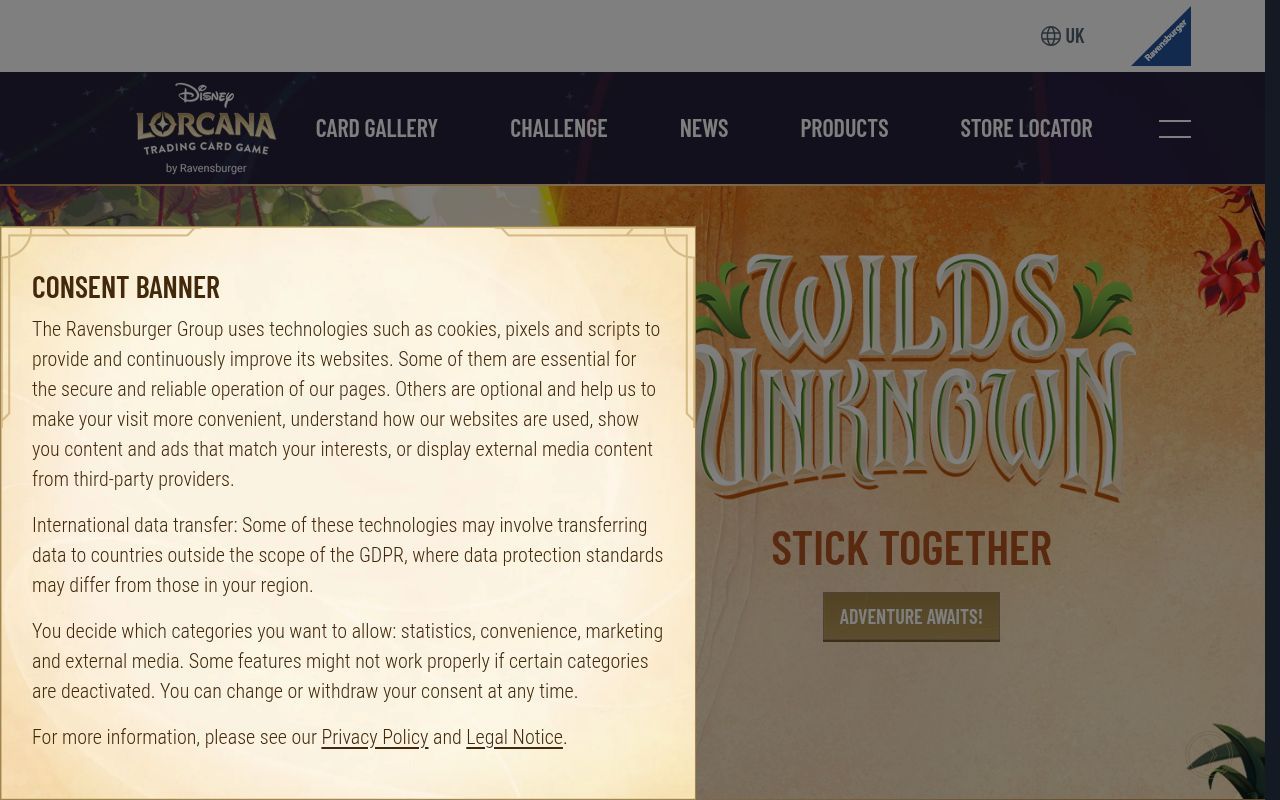 Homepage screenshot of disneylorcana.com