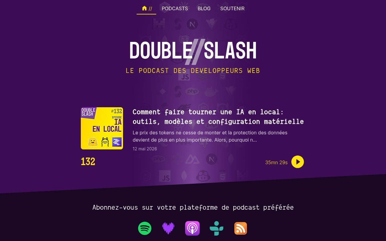 Homepage screenshot of double-slash.dev