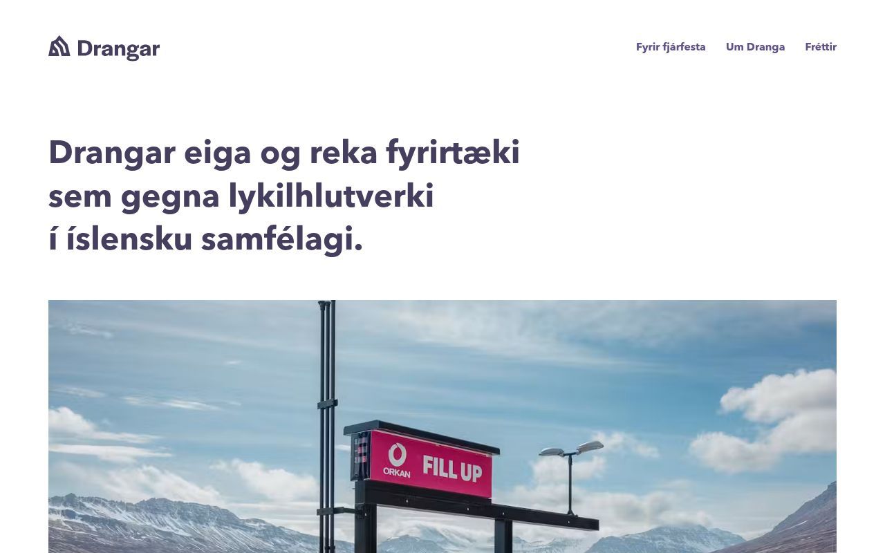 Homepage screenshot of drangar.is