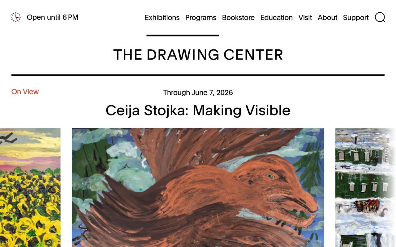 Homepage screenshot of drawingcenter.org
