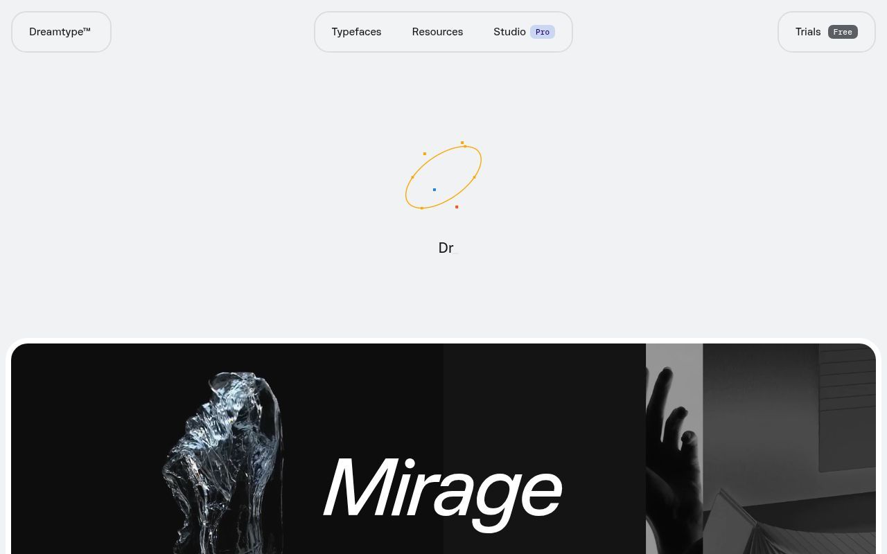 Homepage screenshot of dreamtype.xyz