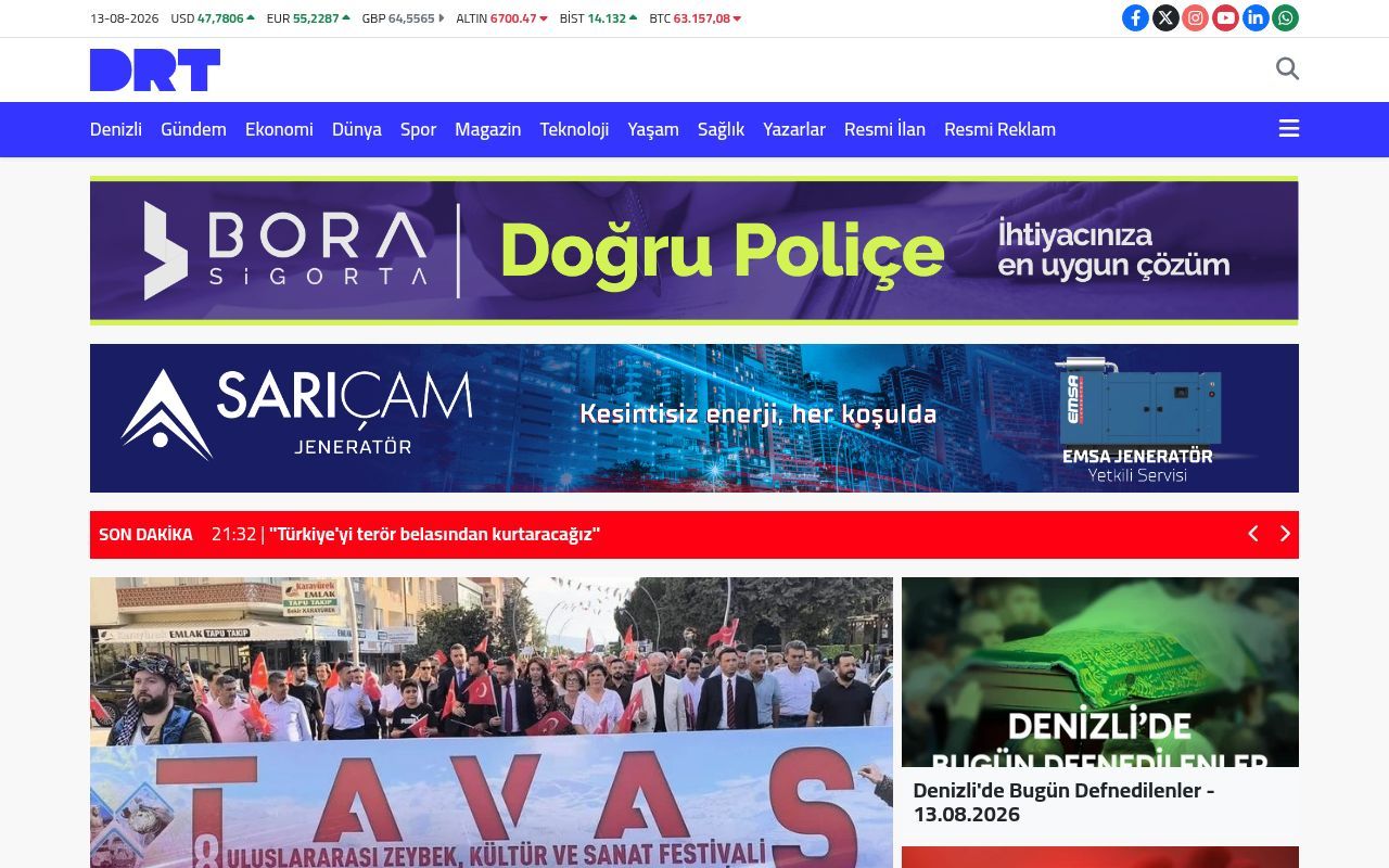 Homepage screenshot of drttv.com