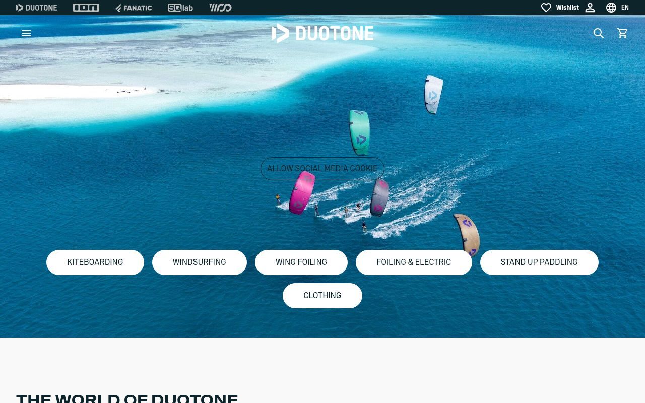 Homepage screenshot of duotonesports.com