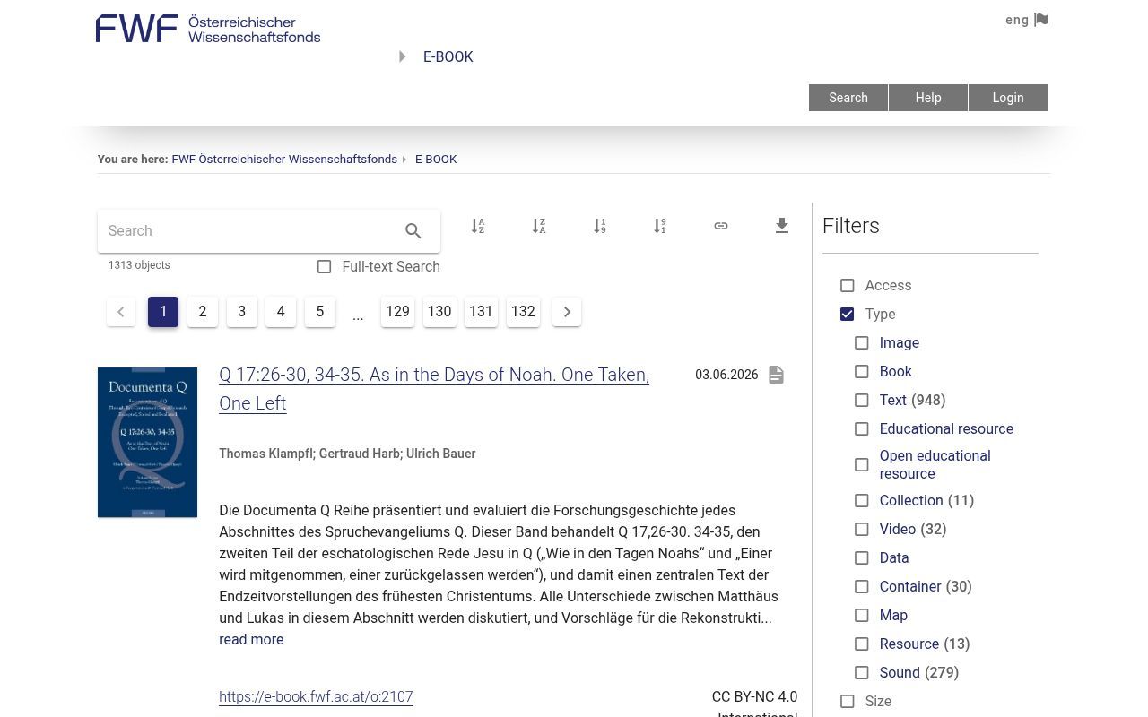 Homepage screenshot of e-book.fwf.ac.at