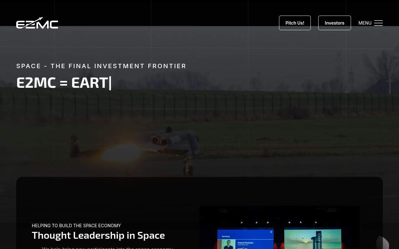 Homepage screenshot of e2mc.space