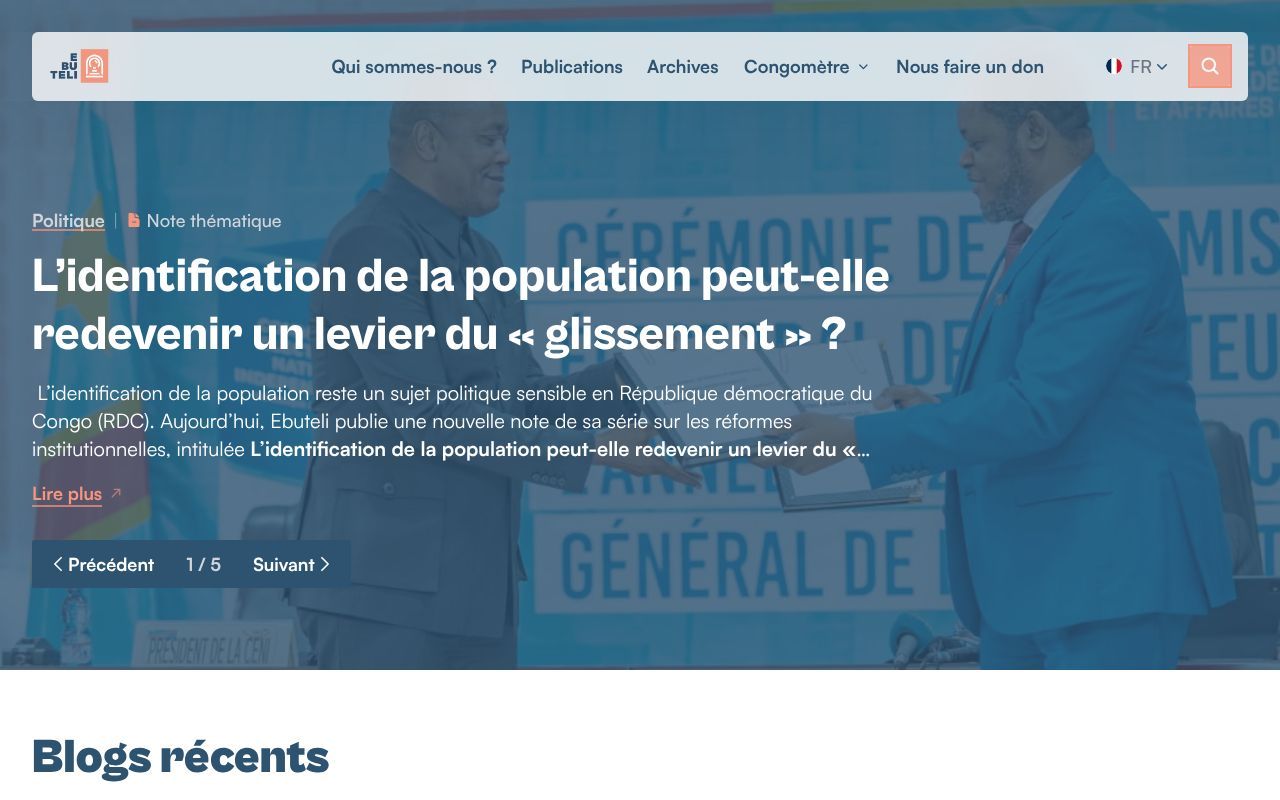 Homepage screenshot of ebuteli.org