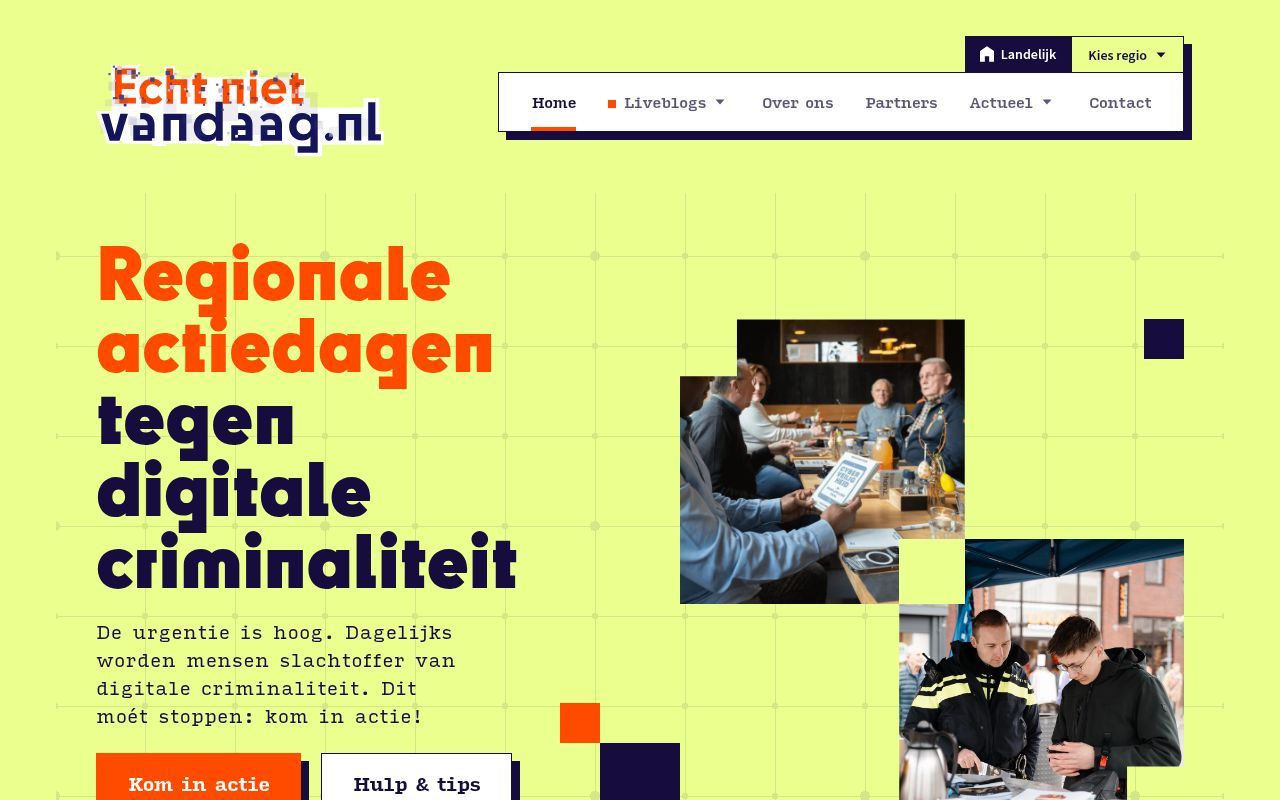 Homepage screenshot of echtnietvandaag.nl