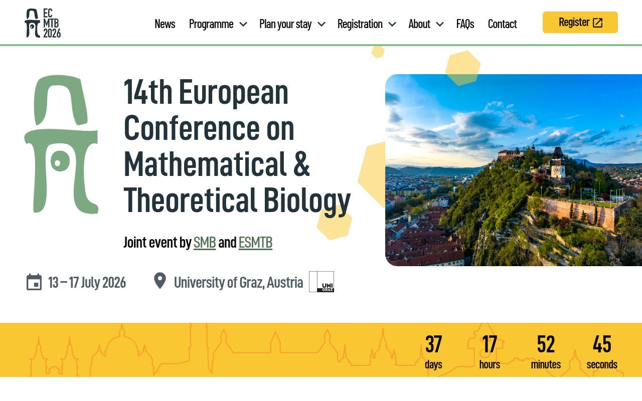 Homepage screenshot of ecmtb2026.org