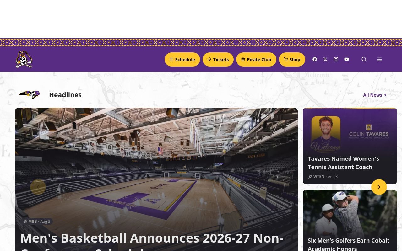 Homepage screenshot of ecupirates.com