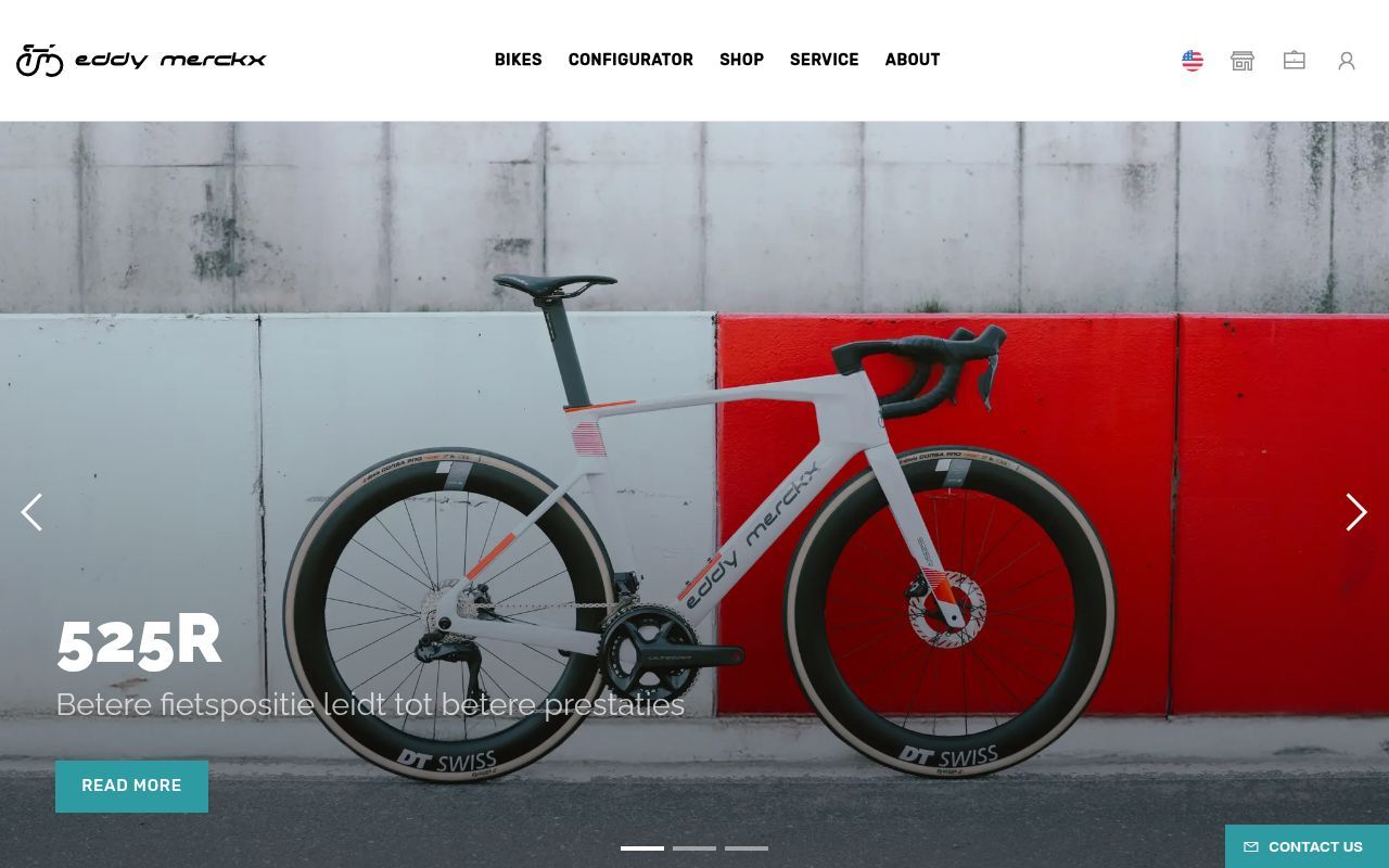 Homepage screenshot of eddymerckx.com
