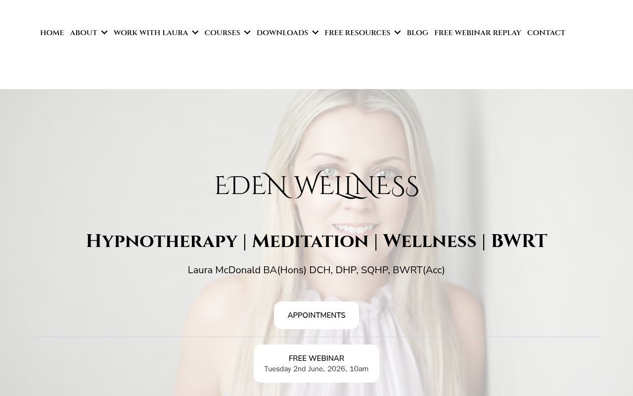 Homepage screenshot of edenwellness.ie
