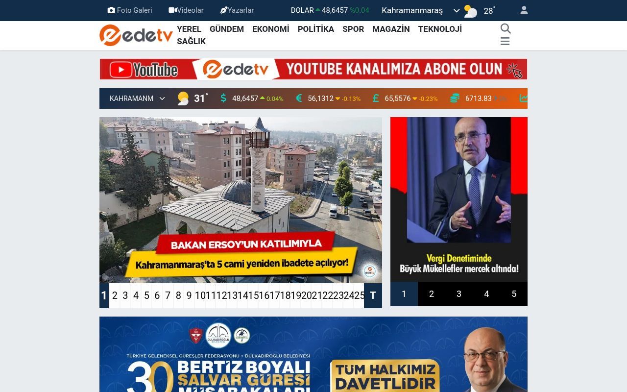 Homepage screenshot of edetv.com.tr