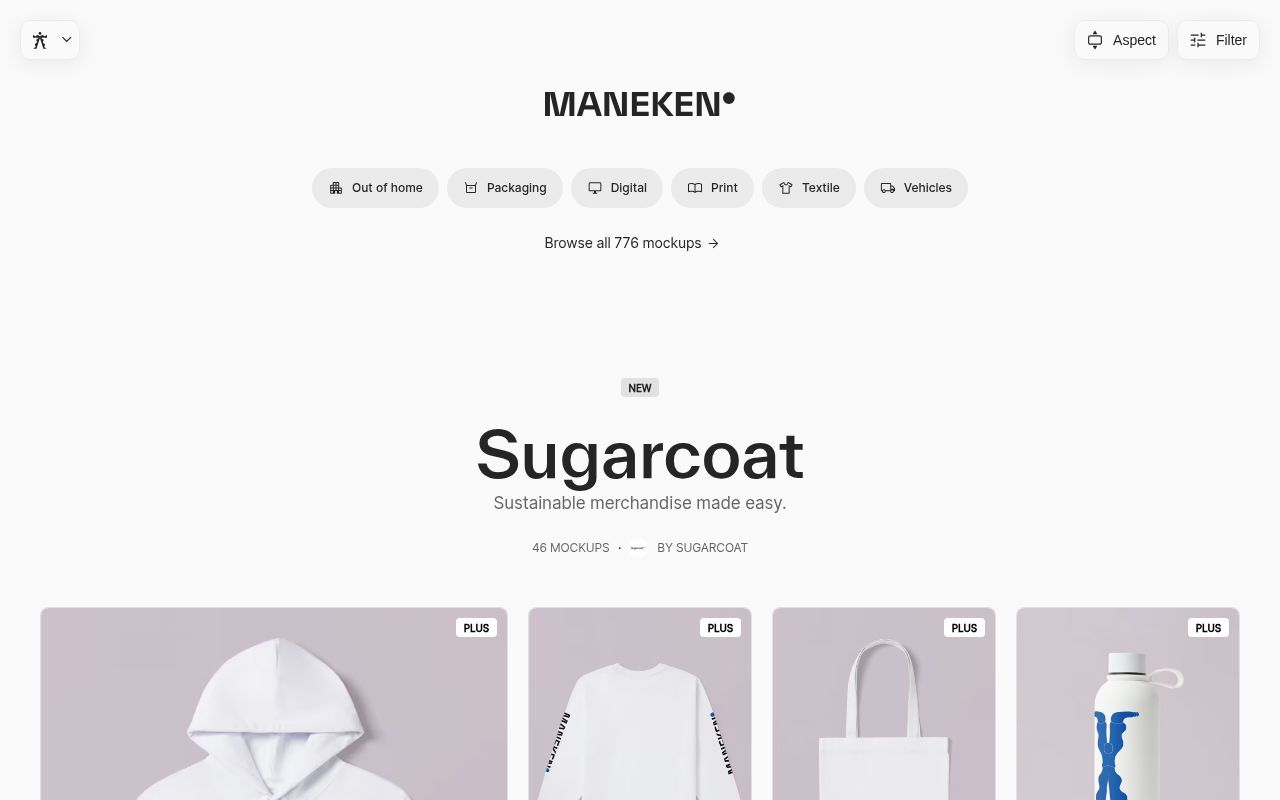 Homepage screenshot of editor.maneken.app