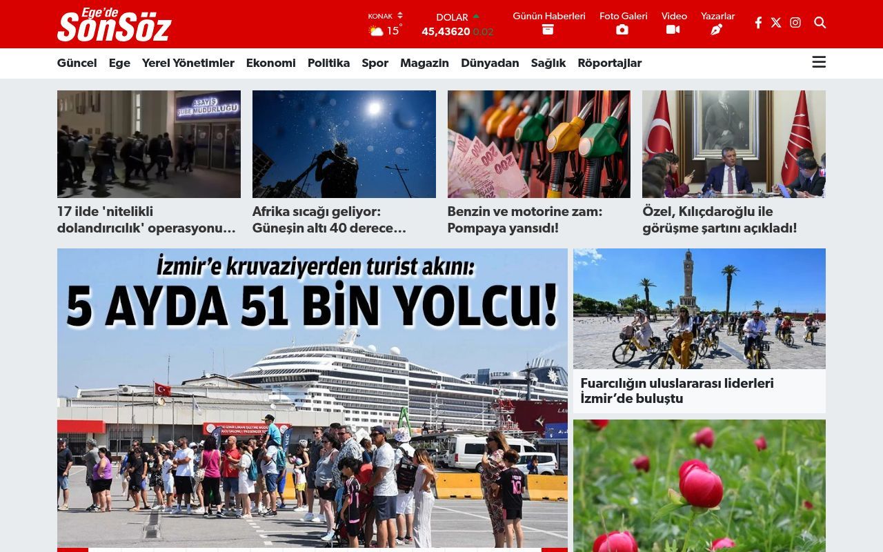 Homepage screenshot of egedesonsoz.com