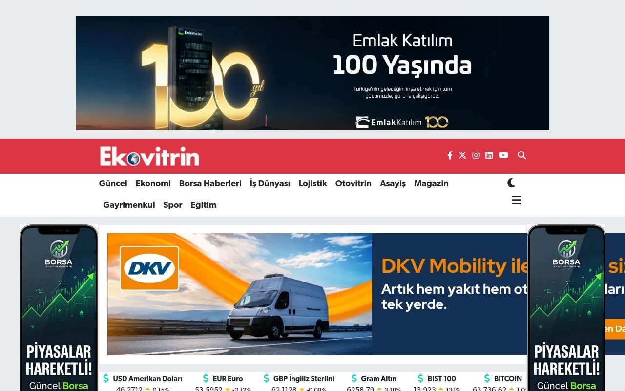 Homepage screenshot of ekovitrin.com