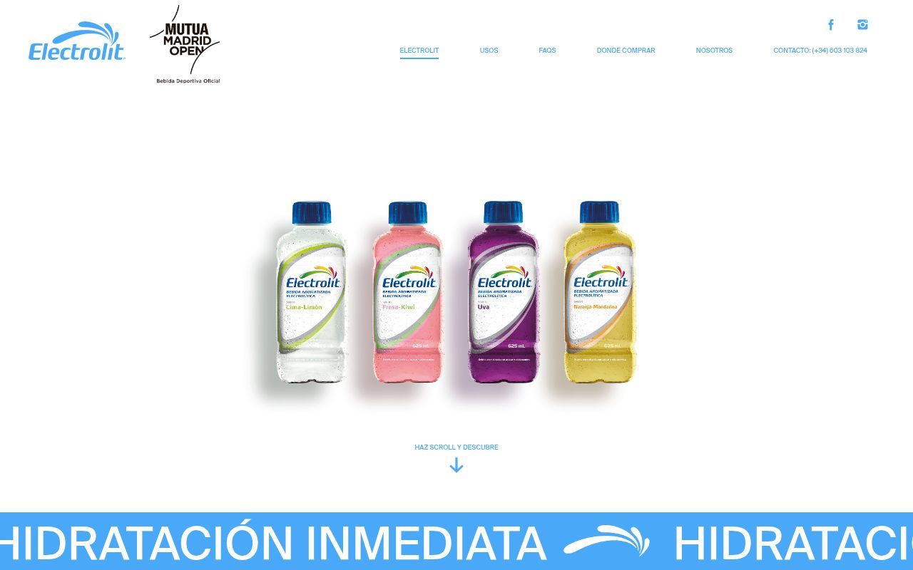 Homepage screenshot of electrolit.es