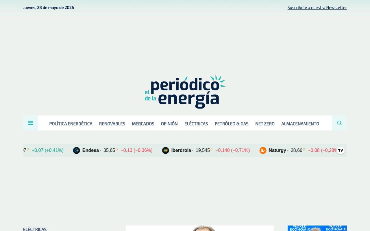Homepage screenshot of elperiodicodelaenergia.com