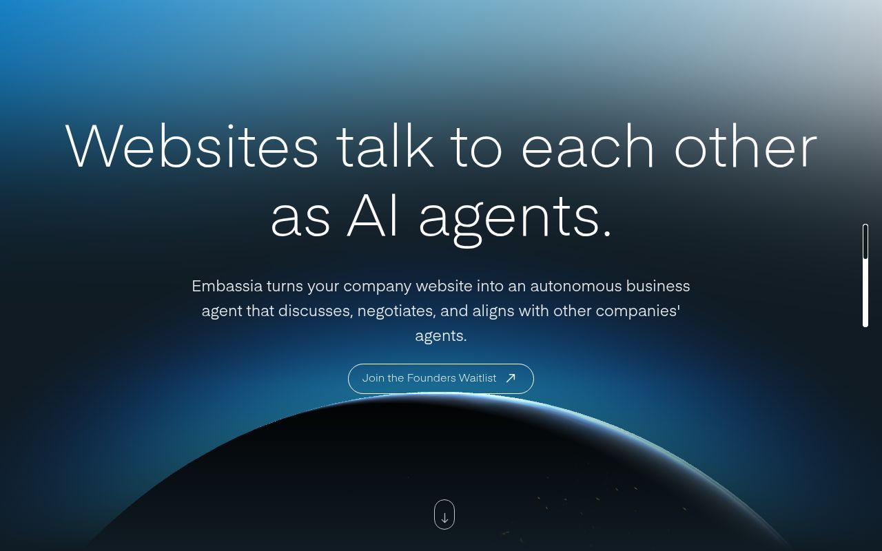 Homepage screenshot of embassia.com