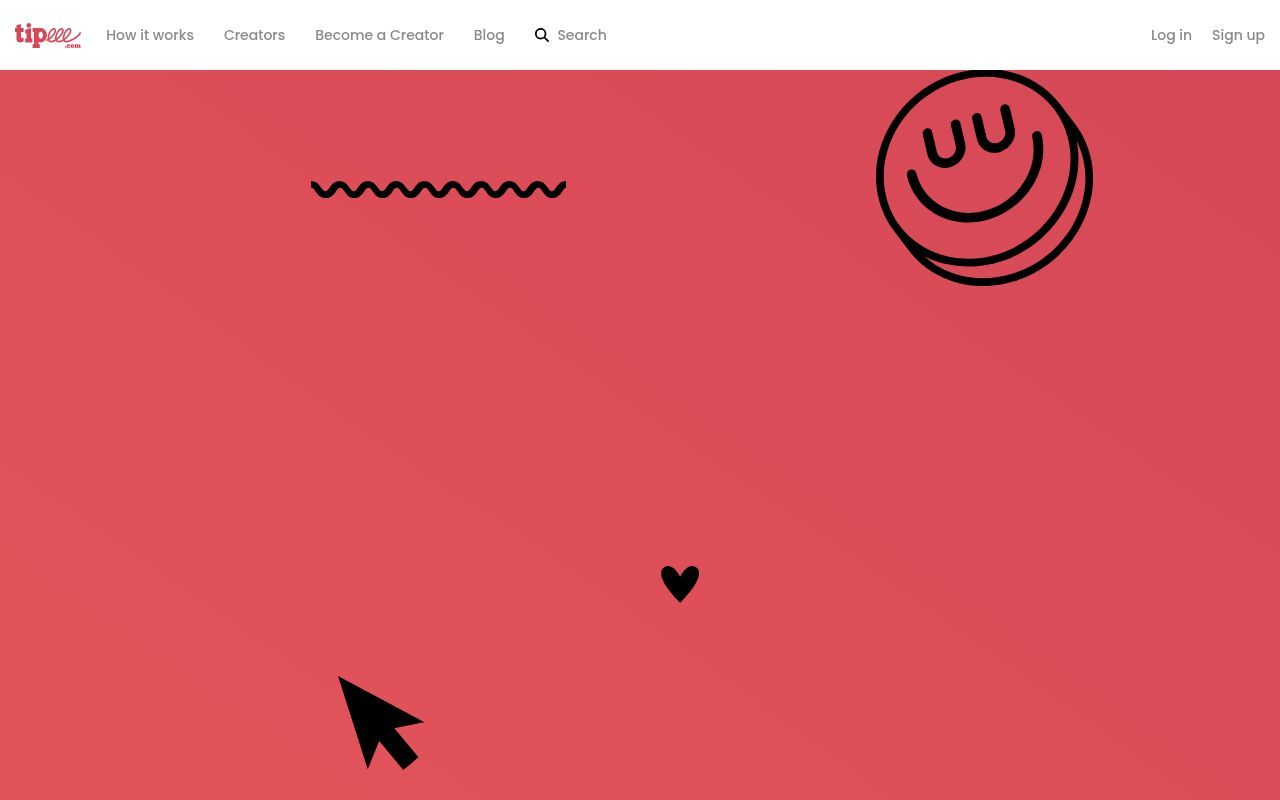 Homepage screenshot of en.tipeee.com