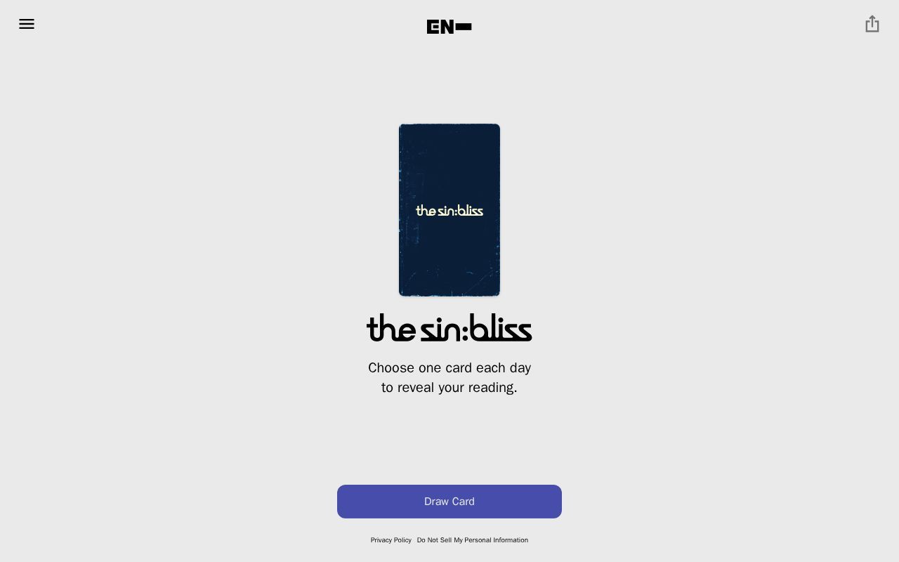 Homepage screenshot of enblisscards.com