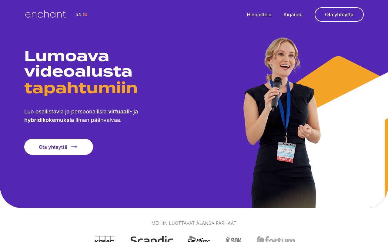 Homepage screenshot of enchant.fi