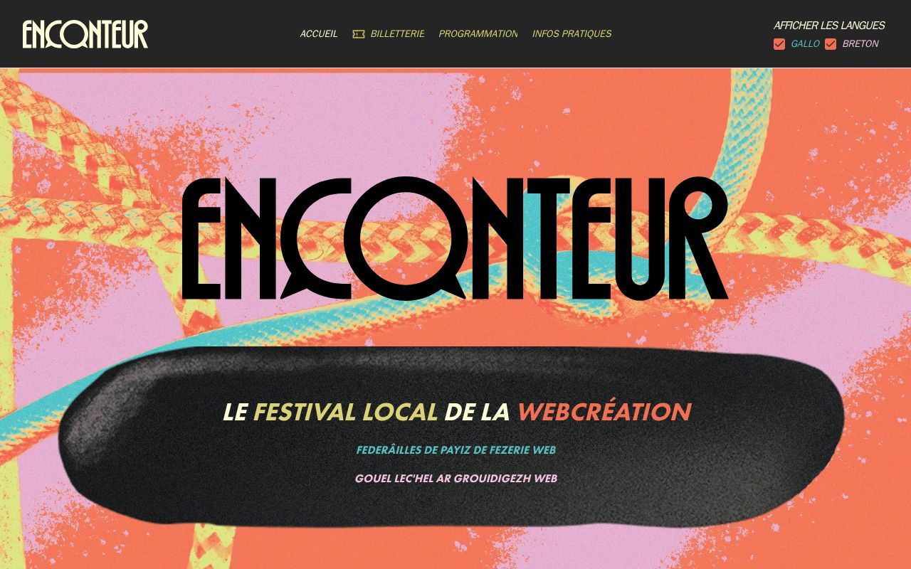 Homepage screenshot of enconteur.fr