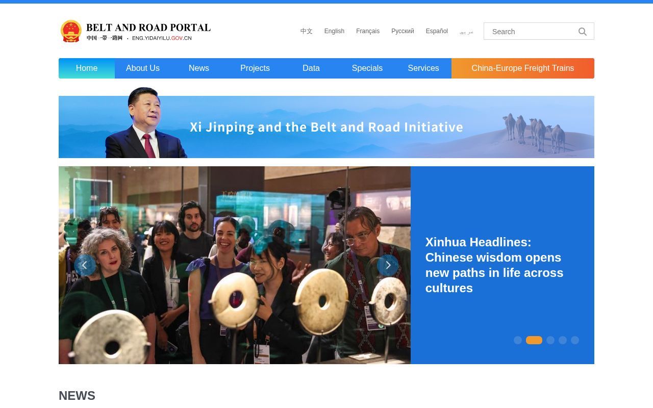 Homepage screenshot of eng.yidaiyilu.gov.cn