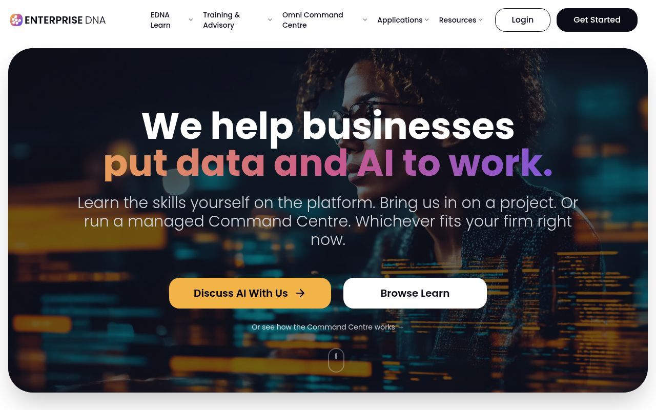 Homepage screenshot of enterprisedna.co