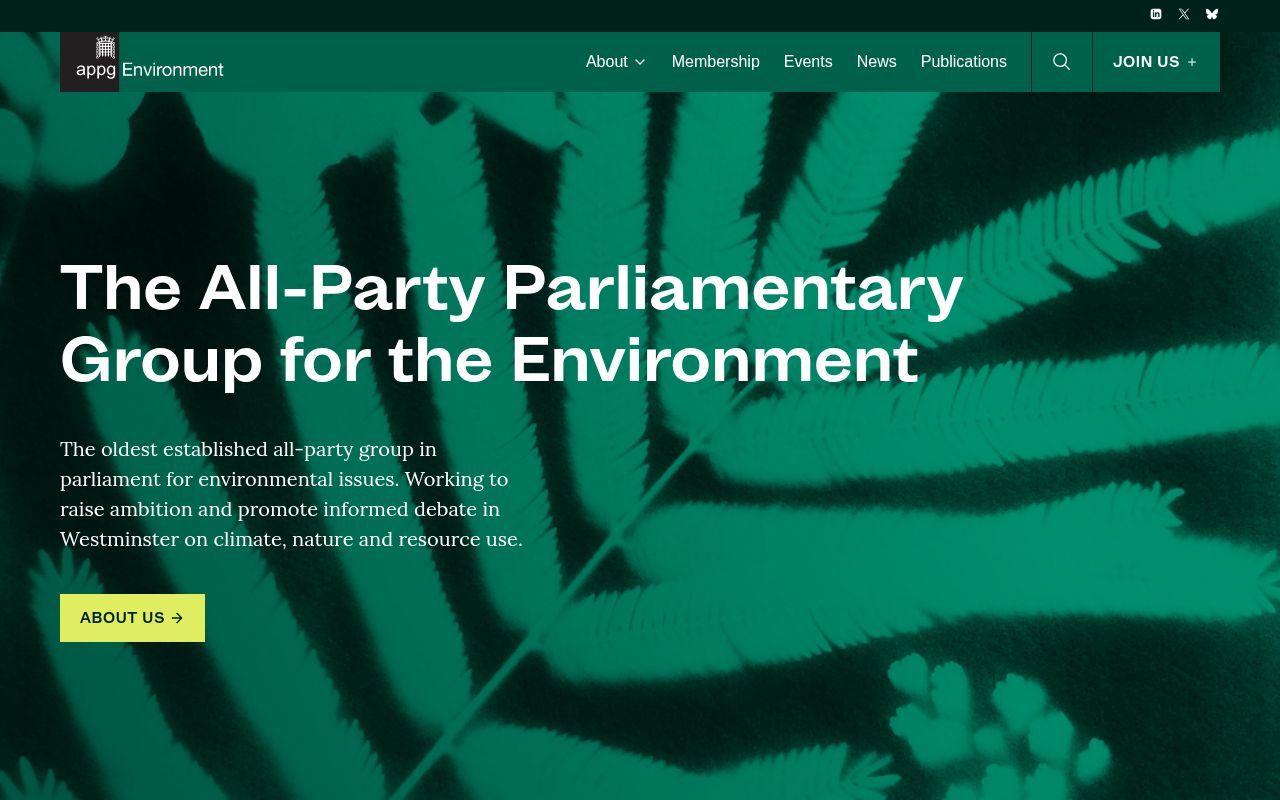 Homepage screenshot of environmentappg.co.uk