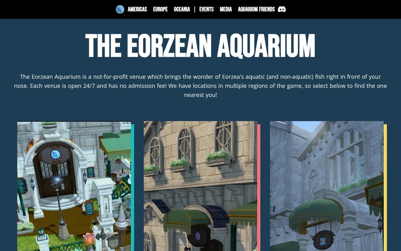 Homepage screenshot of eorzean.fish