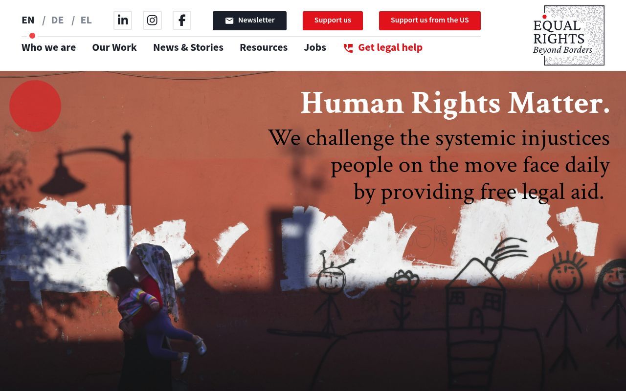 Homepage screenshot of equal-rights.org