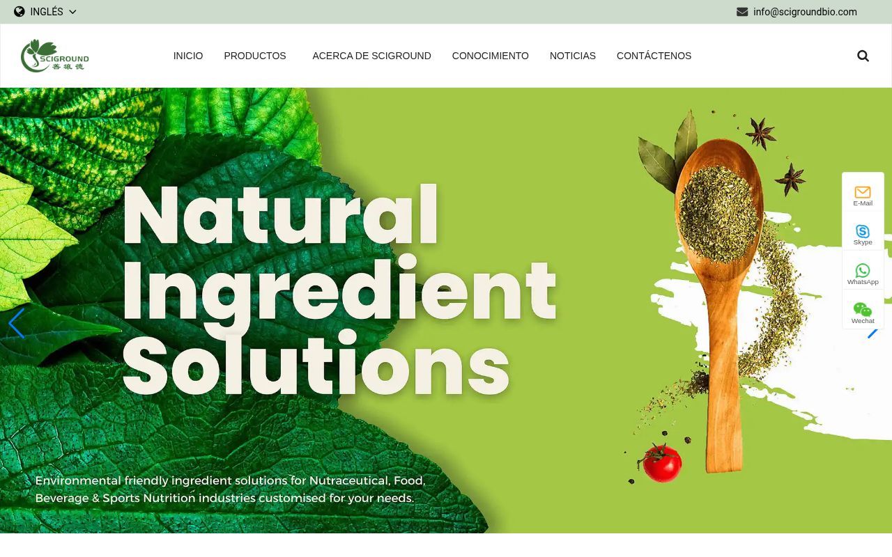Homepage screenshot of es.scigroundbio.com