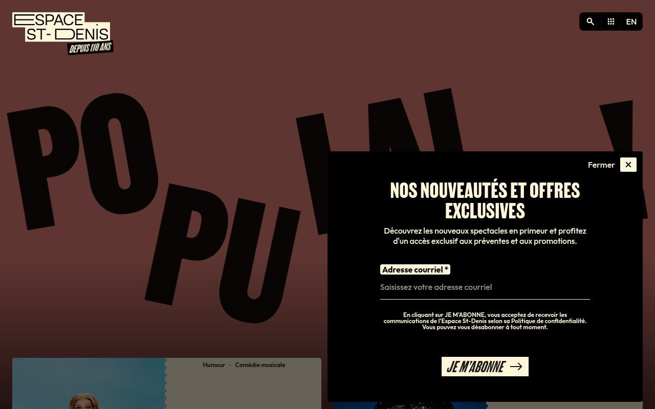 Homepage screenshot of espacestdenis.com