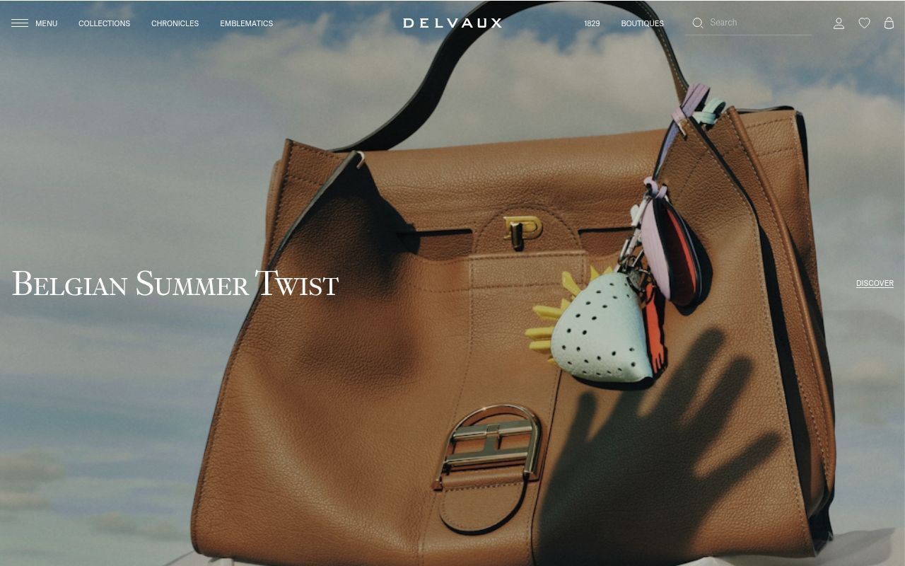 Homepage screenshot of eu.delvaux.com