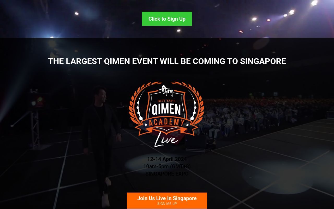 Homepage screenshot of event.joeyyap.com