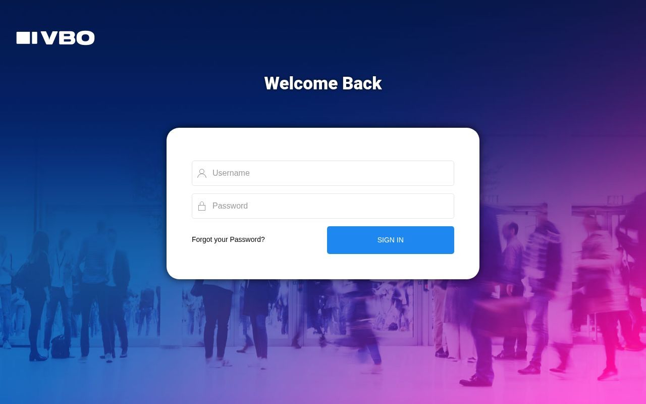 Homepage screenshot of eventmanager.vbotickets.com