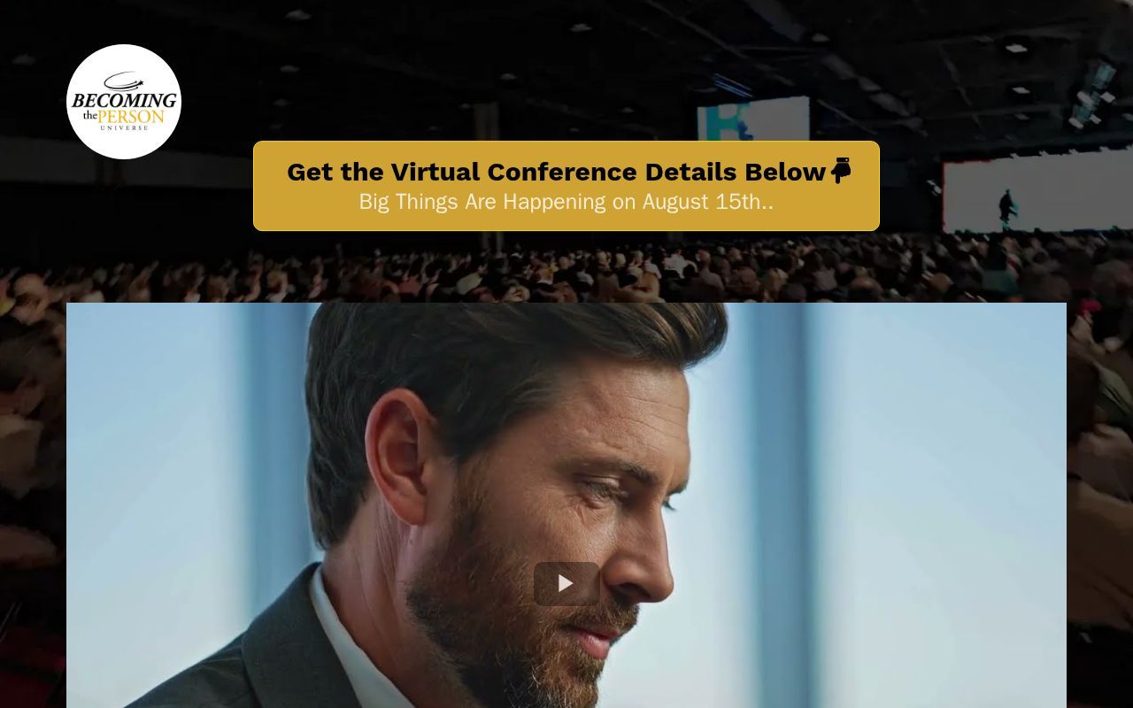 Homepage screenshot of events.becomingtheperson.com