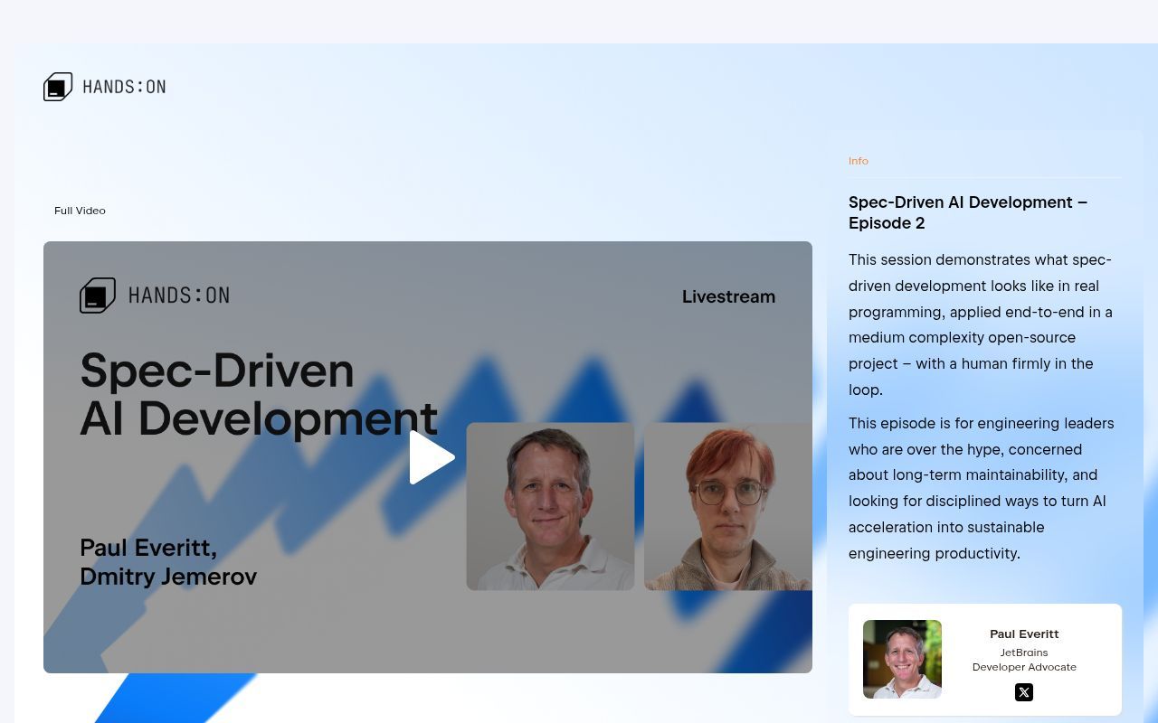 Homepage screenshot of events.jetbrains.net