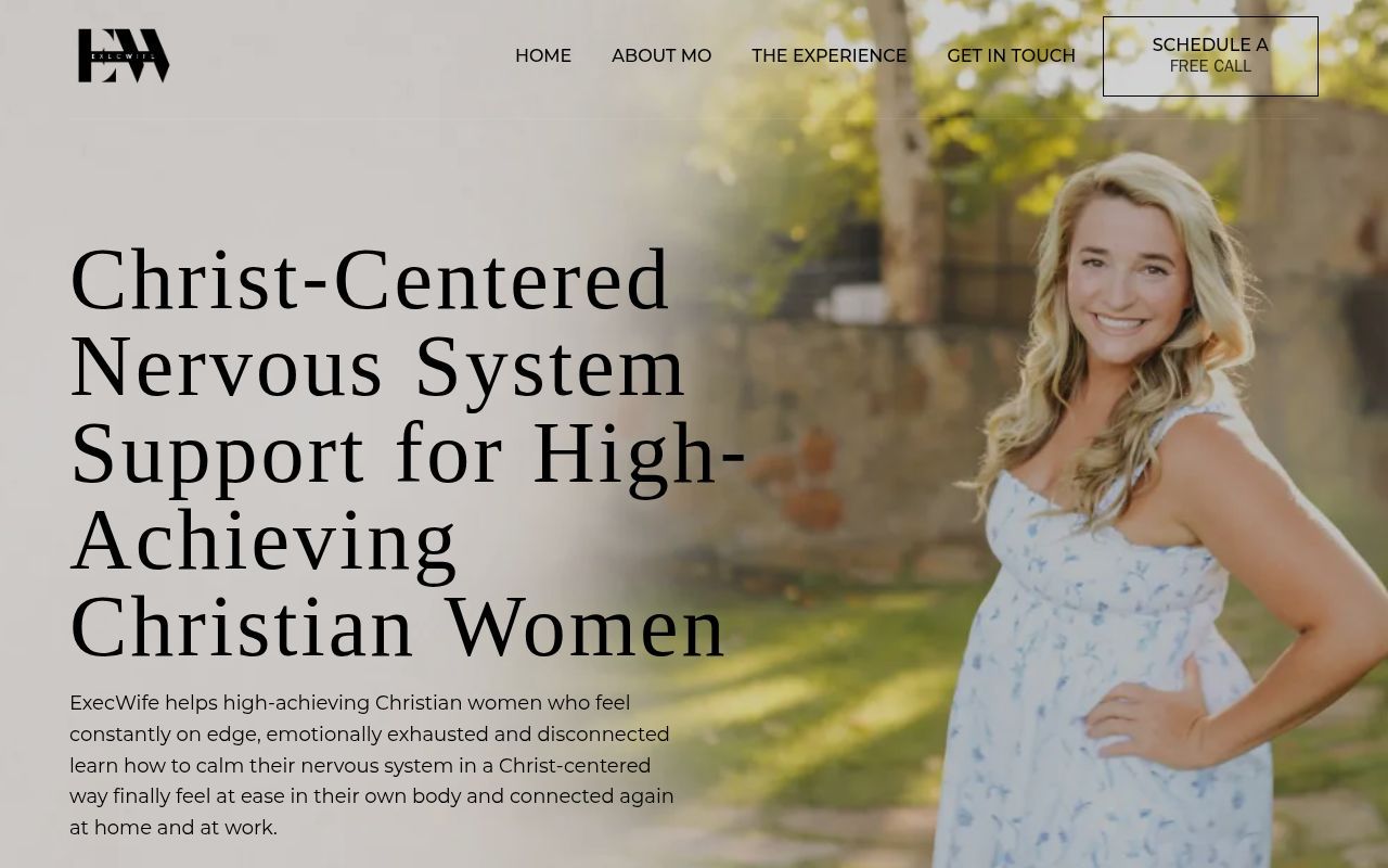 Homepage screenshot of execwife.com