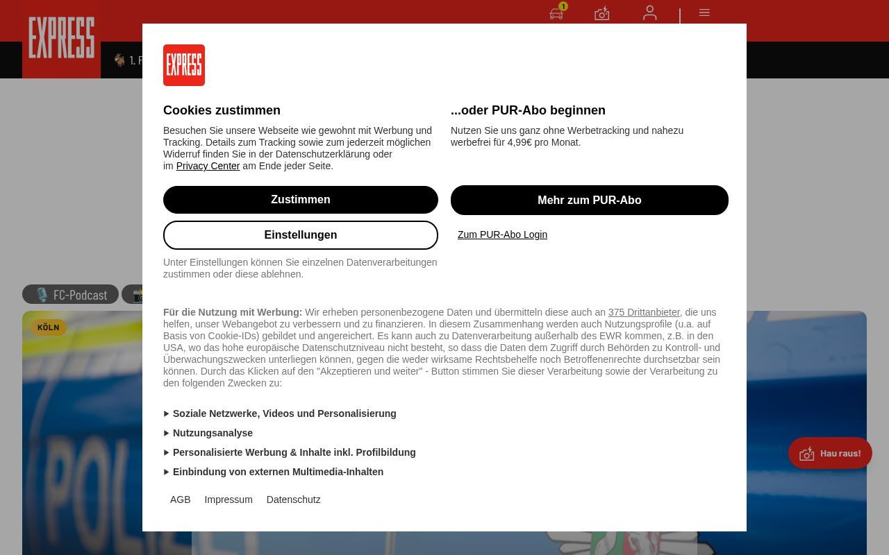 Homepage screenshot of express.de